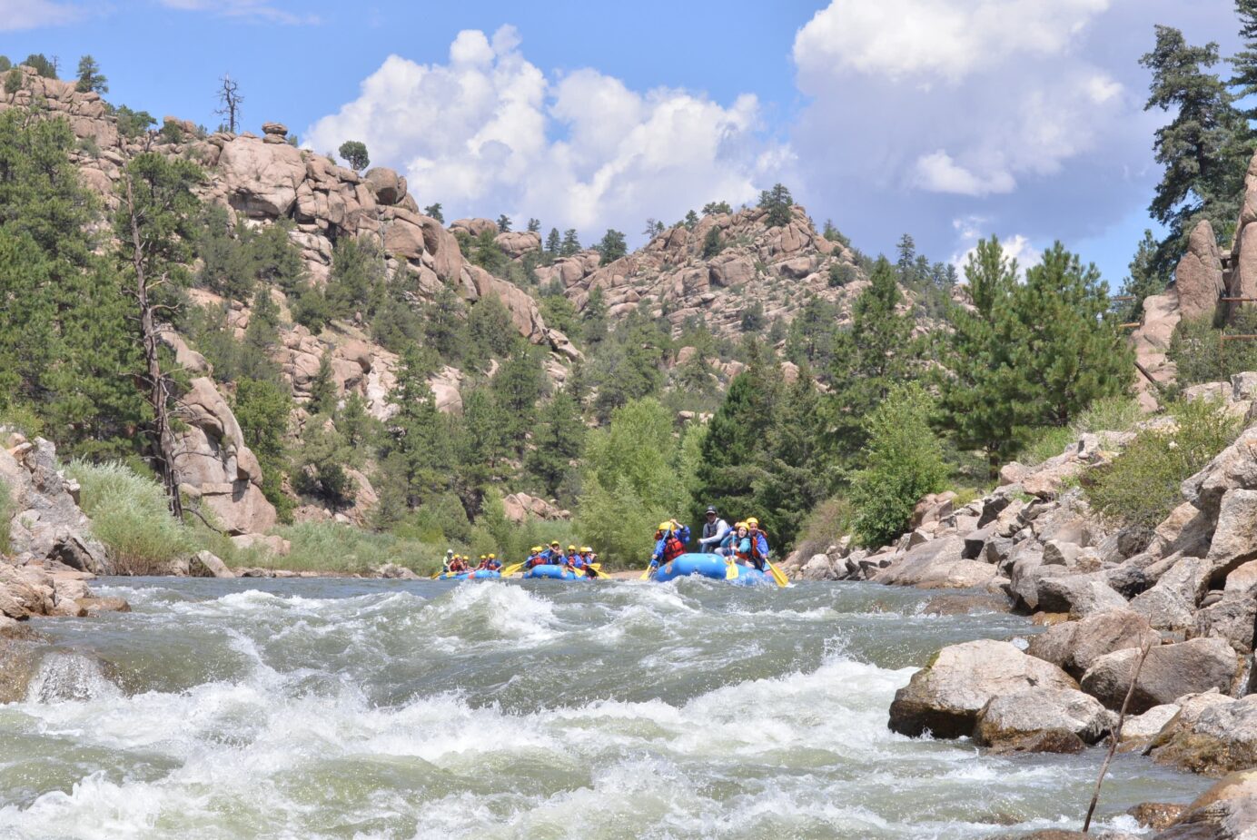 Dropping in on Zoom Flume Rapid in Browns Canyon